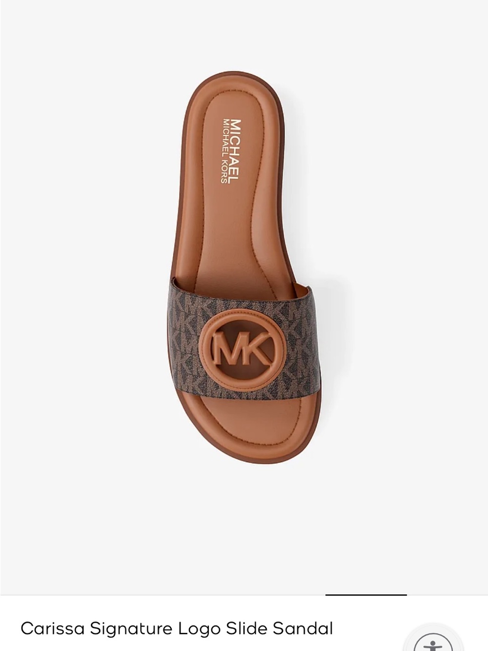 Michael Kors Carissa Monogram Slide Sandal — Brown/Tan
